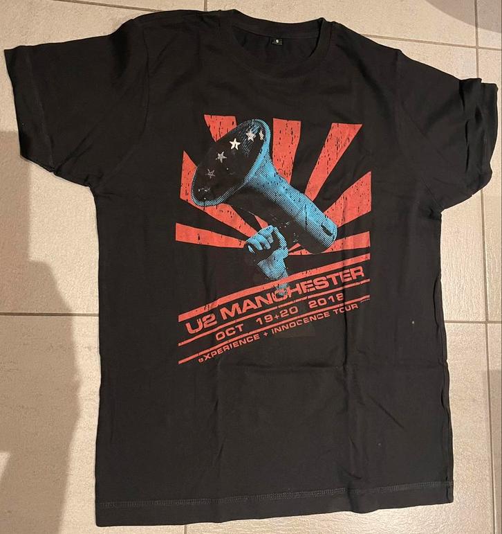 Uniek collector’s item T-shirt U2 Manchester 18 19 okt 2018, Verzamelen, Muziek, Artiesten en Beroemdheden, Zo goed als nieuw