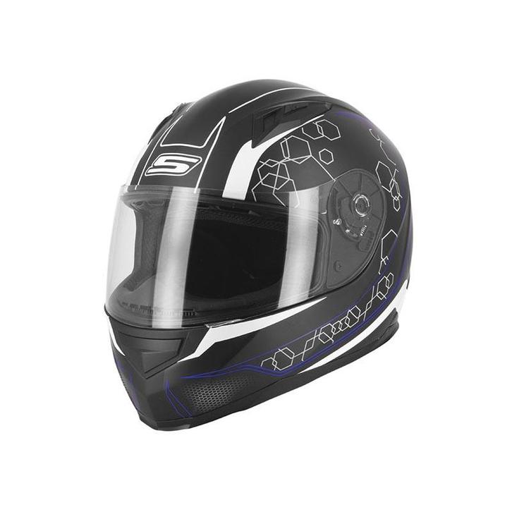 S-Line motorhelm — Integral S448 Black Blue Graphic nieuw, Motoren, Kleding | Motorhelmen, Dames, Heren, Kinderen, Integraalhelm