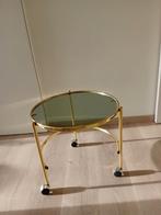Vintage bijzettafel met glas, Ophalen, Zo goed als nieuw, Glas