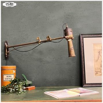 Oude messing tandarts telescoop wandlamp, jaren dertig beschikbaar voor biedingen