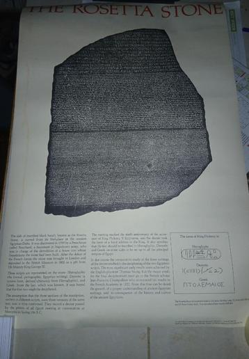 Originele Rosetta Stone poster — British Museum 1979 beschikbaar voor biedingen
