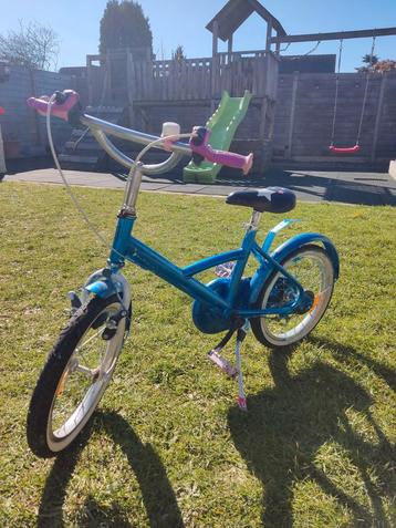 Kinderfiets 16 inch blauw roze meisjesfiets beschikbaar voor biedingen
