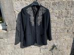 BLAZER GEVOERD MET DESIGN TEKENING MAAT 40, Kleding | Dames, Jasjes, Kostuums en Pakken, Blauw, Ophalen of Verzenden, Jasje, Gedragen