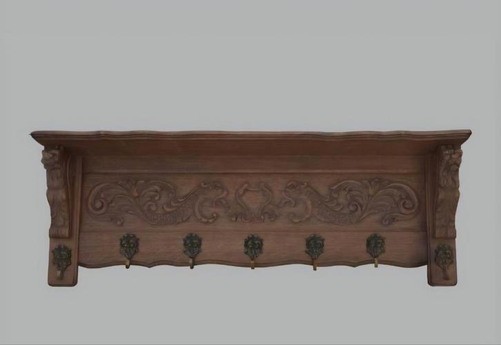 Antieken houten wandkapstok, Huis en Inrichting, Woonaccessoires | Kapstokken, Wandkapstok, Hout, Ophalen