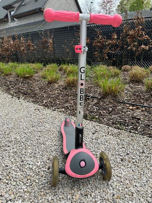 Globber 3-wiel kinderstep – roze/grijs, Fietsen en Brommers, Steps, Gebruikt, Gewone step, Ophalen
