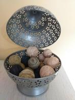 Metalen kandelaar in oosterse stijl voor kaars of potpourri, Ophalen of Verzenden, Grijs, Metaal, Kaars