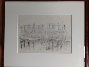 Anton Pieck  1895 - 1987   Tekening   Waterkant beschikbaar voor biedingen