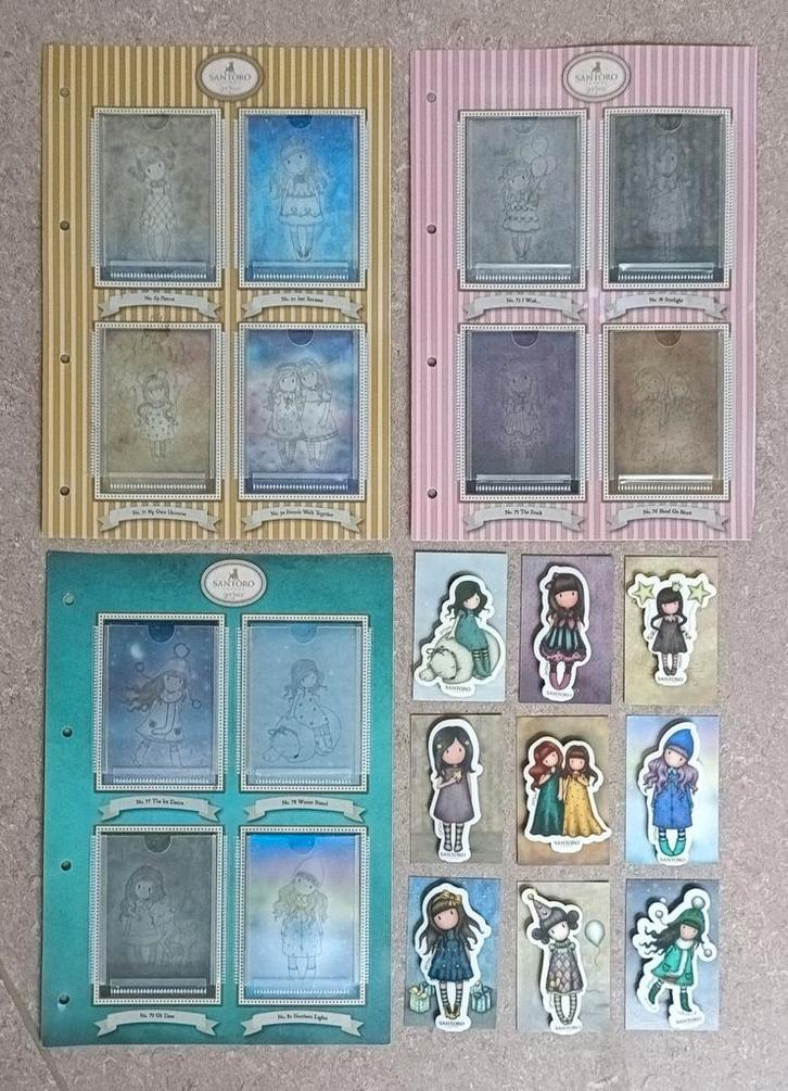 Santoro Gorjuss verschillende stempels + mapjes, Hobby en Vrije tijd, Scrapbooking, Gebruikt, Ophalen of Verzenden