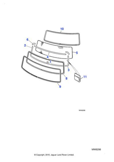 Jaguar XJ6 - XJ12 voorruit sierlijst set 3 delen BAC1026 - B, Auto-onderdelen, Carrosserie, Overige automerken, Jaguar, Nieuw
