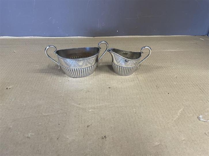 Zilver melk en suiker kan, Antiek en Kunst, Antiek | Servies los, Ophalen of Verzenden