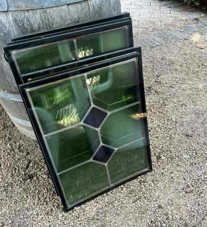 Glasramen met geometrisch patroon, Doe-het-zelf en Bouw, Glas en Ramen, Zo goed als nieuw, Ophalen