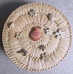 Juwelendoos riet met schelpen en bloemen, Verzenden, Nieuw, Beige, Hardcase