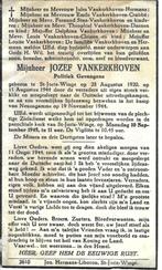 RP J. Vankerkhoven Meensel-Kiesegem drama Neuengamme 1944, Verzamelen, Bidprentjes en Rouwkaarten, Ophalen of Verzenden