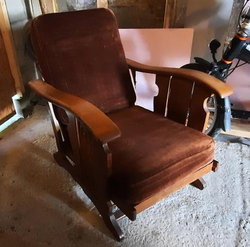 houten zetel 1-zit vintage verstelbaar, Huis en Inrichting, Zetels | Zetels en Chaises Longues, Gebruikt, Eenpersoons, Minder dan 150 cm