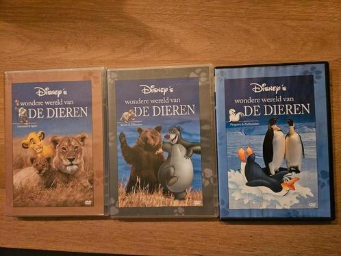 Disney dvd 3 stuks de wondere wereld van de dieren, Cd's en Dvd's, Dvd's | Kinderen en Jeugd, Zo goed als nieuw, Dieren, Ophalen of Verzenden