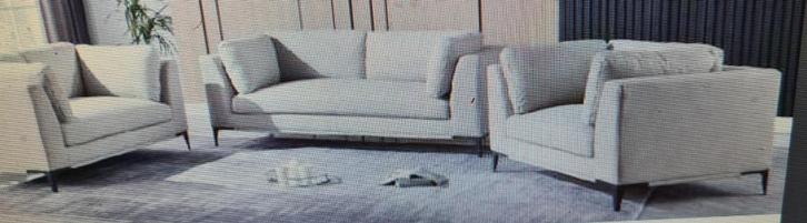 Nieuwe Salon's 3 + 2  Leder en diverse stoffen, Huis en Inrichting, Zetels | Zetels, Nieuw, Rechte bank, Tweepersoons, 200 tot 250 cm