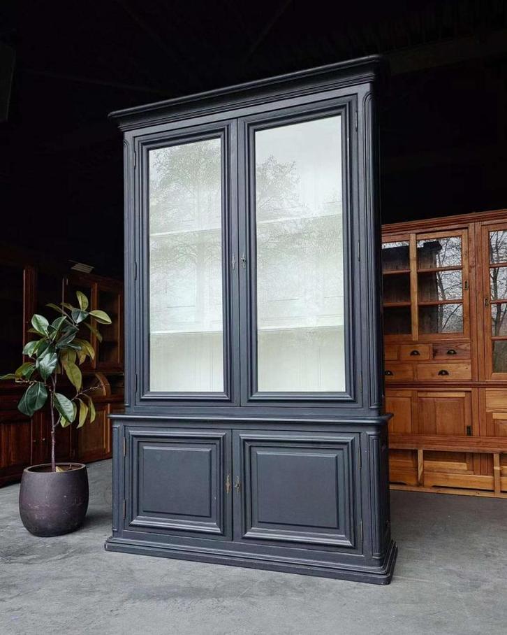 Prachtige franse vitrinekast | Klassieke buffetkast #2422, Antiek en Kunst, Antiek | Meubels | Kasten, Ophalen of Verzenden