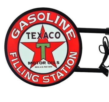 Texaco filling station dubbelzijge reclame verlichting lamp beschikbaar voor biedingen