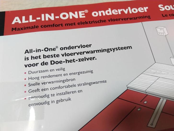 Vloerverwarmingsmat -15m2 -Click en Plug systeem +Thermostat, Doe-het-zelf en Bouw, Verwarming en Radiatoren, Ophalen of Verzenden