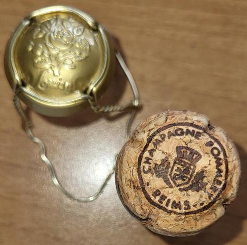 Champagnecapsule & kurk POMMERY Goud gestempeld nr.102, Verzamelen, Wijnen, Nieuw, Champagne, Frankrijk, Ophalen of Verzenden