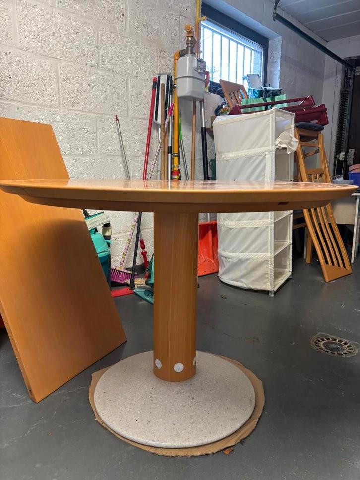 Tafel, Huis en Inrichting, Tafels | Eettafels, Gebruikt, 50 tot 100 cm, 50 tot 100 cm, Vijf personen of meer, Rond, Ophalen