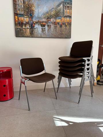 6x Castelli model DSC106 vintage stoelen – Giancarlo Piretti, Comme neuf, Brun, Enlèvement, Cinq, Six Chaises ou plus