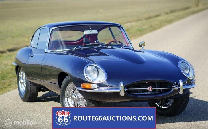 Jaguar E-Type 3.8 FHC | 1962 | Route 66 Auctions, Autos, Oldtimers & Ancêtres, Entreprise, Achat, Jaguar, Essence, Autre carrosserie