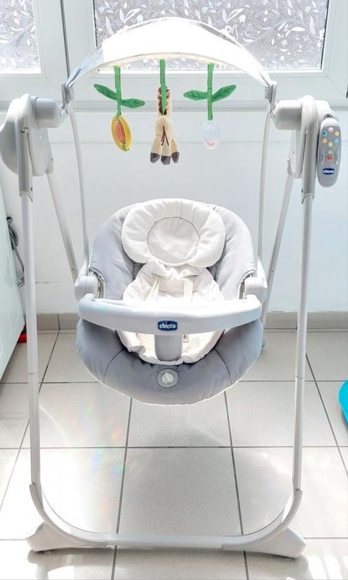 Chicco Polly Swing Up Swing Up zilver, Kinderen en Baby's, Wipstoeltjes, Zo goed als nieuw, Schommelstoel, Chicco, Met gordel(s) of riempje(s)