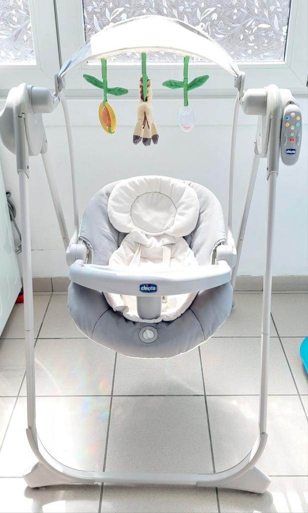 Balancelle Chicco Polly Swing Up Argent, Enfants & Bébés, Relax bébé, Comme neuf, Siège de balançoire, Chicco, Avec ceinture(s)
