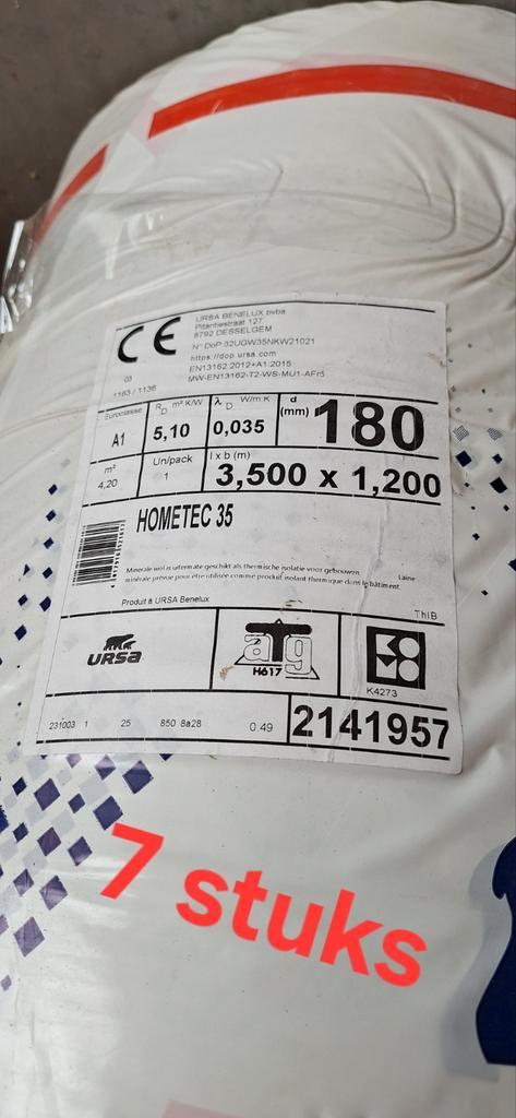 Ursa 35 180mm (prijs/rol), Doe-het-zelf en Bouw, Isolatie en Afdichting, Nieuw, Ophalen