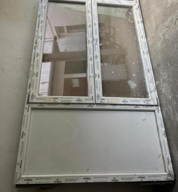 3 profielen dubbel raam, ramen met paneel, Doe-het-zelf en Bouw, Raamkozijnen en Schuifdeuren, Zo goed als nieuw, Ophalen of Verzenden