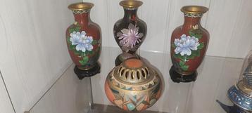 Totaal 11Vintage Chinese cloisonne met voet stuk beschikbaar voor biedingen