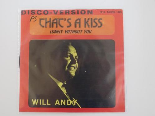 Will Andy ‎– That's A Kiss / Lonely Without You 7" 1976, CD & DVD, Vinyles Singles, Utilisé, Single, Pop, 7 pouces, Enlèvement ou Envoi