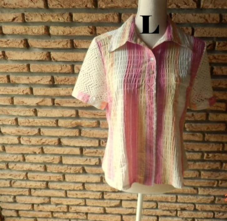 (6) -chemisier femme t.L rose - yessica -, Kleding | Dames, Blouses en Tunieken, Zo goed als nieuw, Maat 38/40 (M), Roze, Ophalen of Verzenden