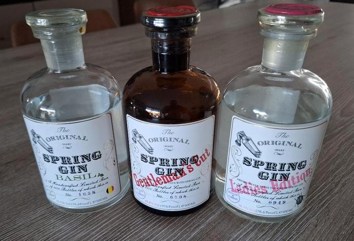 3 flessen Spring Gin (Nieuw & sealed), Verzamelen, Wijnen, Nieuw, Overige typen, Vol, Ophalen of Verzenden
