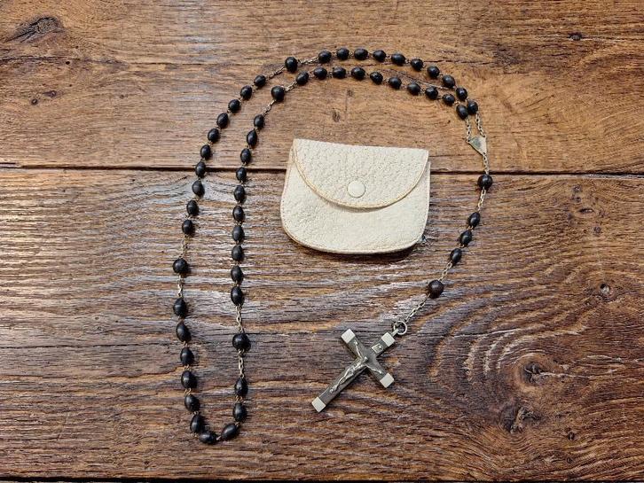 oude grote bruine houten paternoster, begin 1900, Antiquités & Art, Antiquités | Objets religieux, Enlèvement ou Envoi