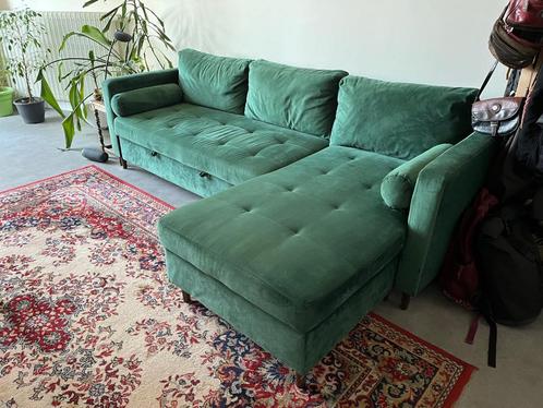 Canapé convertible en Velour vet  / clic clac, Huis en Inrichting, Zetels | Zetels, Zo goed als nieuw, Hoekbank, Vierpersoons of meer