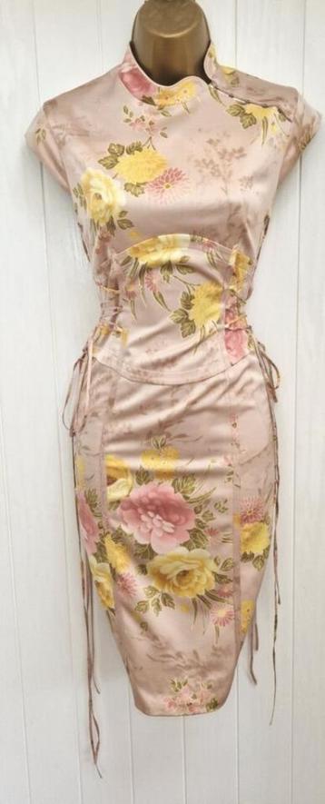 Mooie Karen Millen jurk, Oriëntaals in 100% zijde, Eur 38