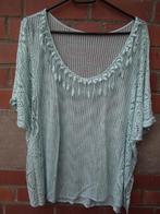 Opengewerkte blouse voor dames. Eén maat voor iedereen. Lich, Maat 42/44 (L), Gedragen, Groen, Sans marque