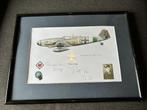 Original Signed Luftwaffe Bf109 pilot Theo Nau 41cm x 31cm, Antiek en Kunst, Ophalen