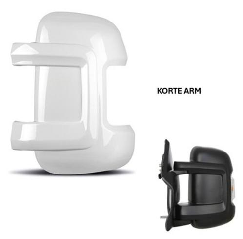 Spiegelkappen Fiat Ducato WIT Korte arm spiegel set 2 stuks, Auto-onderdelen, Spiegels, Citroën, Fiat, Opel, Peugeot, Nieuw, Ophalen of Verzenden