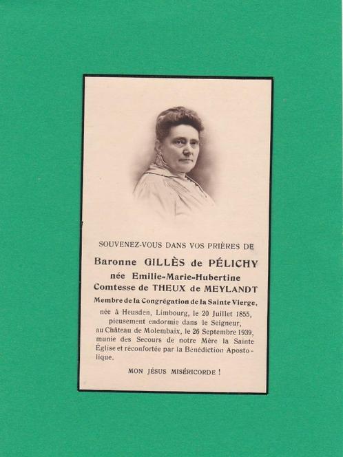 DP Comtesse de Theux de Meylandt Emilie, Collections, Images pieuses & Faire-part, Image pieuse, Envoi