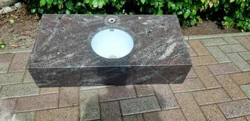 Rond wasbakje met granieten tablet, Enlèvement, Comme neuf