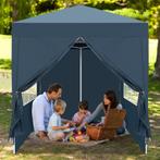 Sterke Easy-Up Familie Vouwtent 2x2m Gehard Staal.Blauw, Caravans en Kamperen, Ophalen of Verzenden