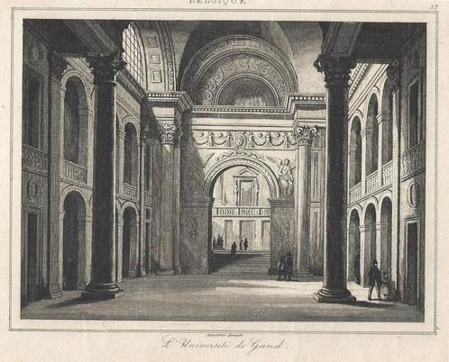 1844 - Gent - de universiteit, Antiquités & Art, Art | Eaux-fortes & Gravures, Enlèvement ou Envoi