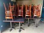 Lot (18) tafels en  (34) stoelen van Hilma Moorslede, Ophalen, Zo goed als nieuw