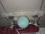Art deco tafellamp met 2 HOP vogels en marmemeren voet, Ophalen of Verzenden