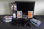 PS2 + 16 games + LCD/DVD televisie, Ophalen, Gebruikt, Met games