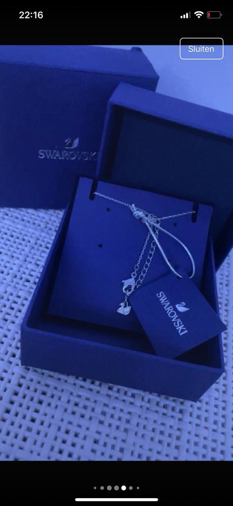 Swarovski ketting – nieuw, met kaartje!, Handtassen en Accessoires, Antieke sieraden, Ketting, Zilver, Met edelsteen, Ophalen