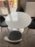 Witte ronde keukentafel kan met stoelen, Huis en Inrichting, Tafels | Eettafels, Ophalen, Gebruikt